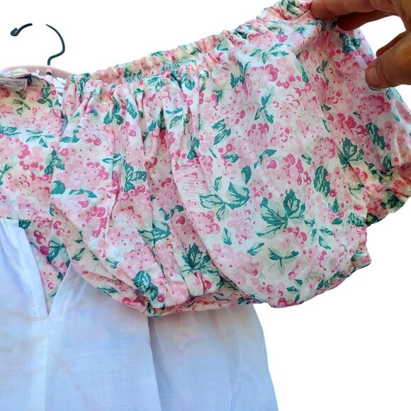 Vintage 80s Laura Ashley Baby Dress Smocked Pink with Pants NWOT 12 to 18 Mo - Picture 3 of 10